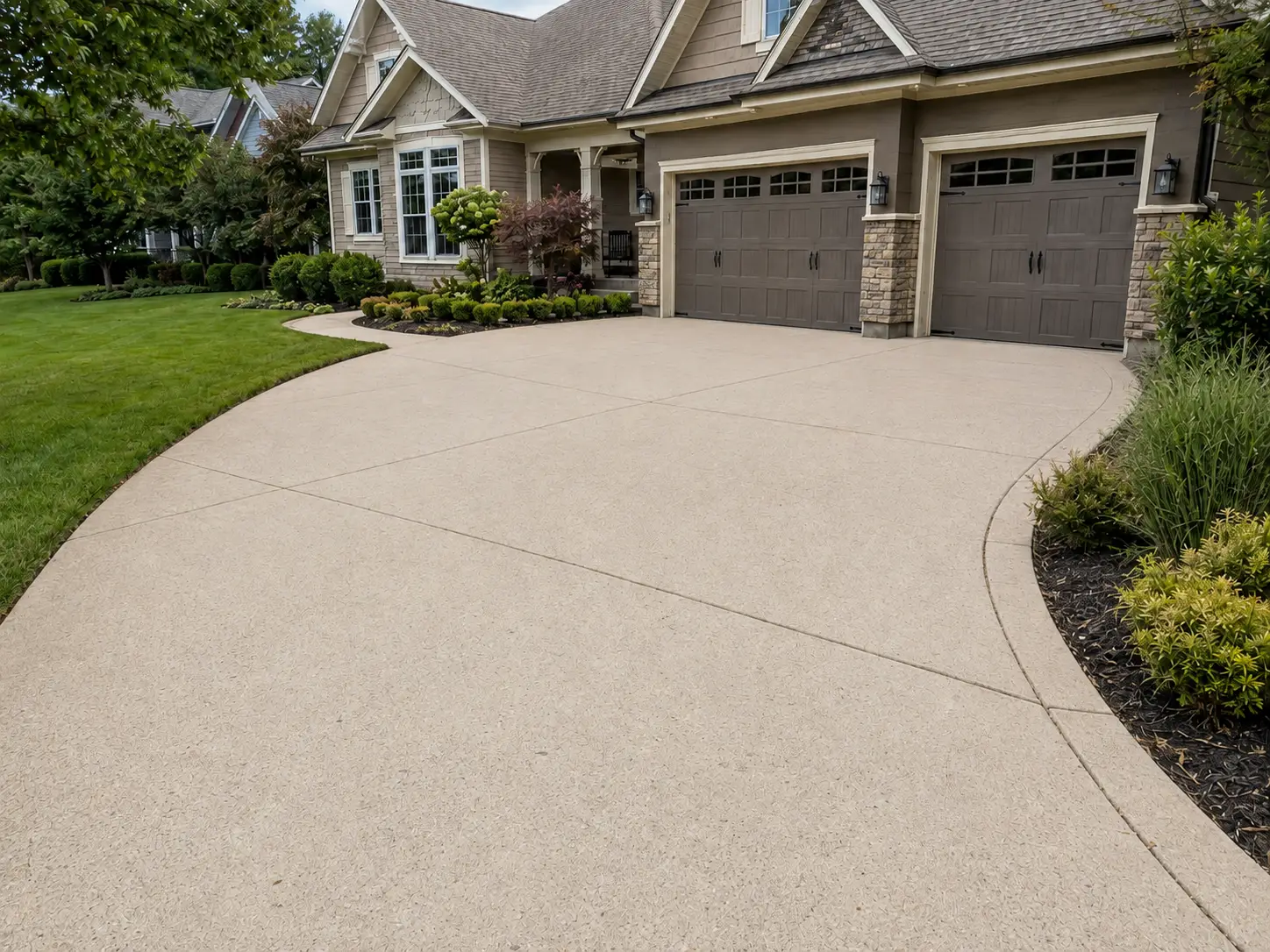 Illustrative after view of the same driveway appearing clean and even.