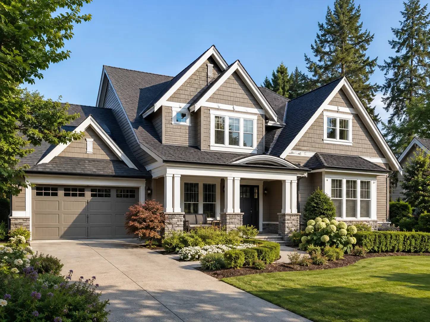 AI placeholder showing a well-maintained residential property exterior